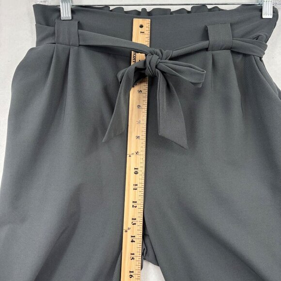 Liumilac Ankle Tie Jogger Dress Pants Womens Size XL Gray High Waist Belted - Picture 11 of 15